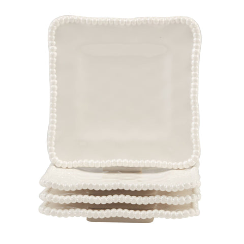 Cream Melamine Square Canape Plates (Certified International)