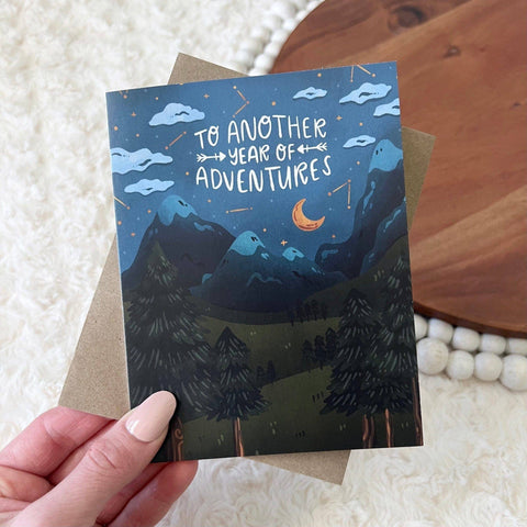 "To Another Year Of Adventures" Greeting Card (Big Moods)
